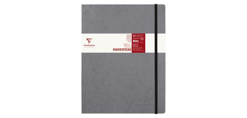 My.Essential Age Bag carnet brochure cousu dos carré à pages numérotées B5 192 pages ligné papier ivoire 90 g - Gris