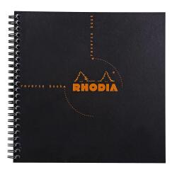Reverse book Rhodia Classic reliure intégrale 21x21 cm 160 pages petits carreaux 5x5 détachables 80g - Noir
