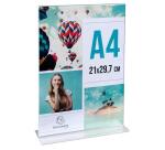 Porte-visuel droit vertical A4 - Cristal