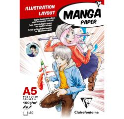 Manga Illustrations bloc collé 50F A5 100g