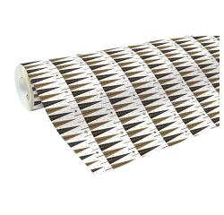 Papier cadeau Alliance, largeur 70 cm - Rouleau de 50 m, Sapin Noël noir/or - Noir & Blanc