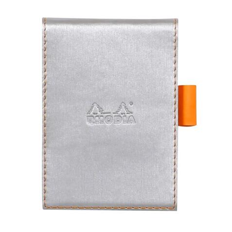 Rhodiarama porte-bloc avec porte-crayon + bloc N°11 ligné - Argent
