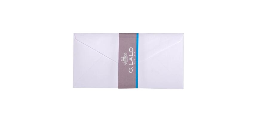 20 enveloppes DL (110x220mm) Vélin doublées gommées - extra blanc