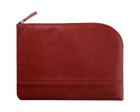 Rhodiarama pochette zippée en simili cuir - taille M (16x22 cm) - Lie de vin