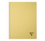 Cahier reliure intégrale Linicolor ESSENCE A4 180 pages petits carreaux couverture plastique polypropyène rainuré - Jaune paille