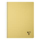 Cahier reliure intégrale Linicolor ESSENCE A4 180 pages petits carreaux couverture plastique polypropyène rainuré - Jaune paille