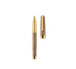 Roller en bois précieux, corps en noyer et attributs en or jaune polis