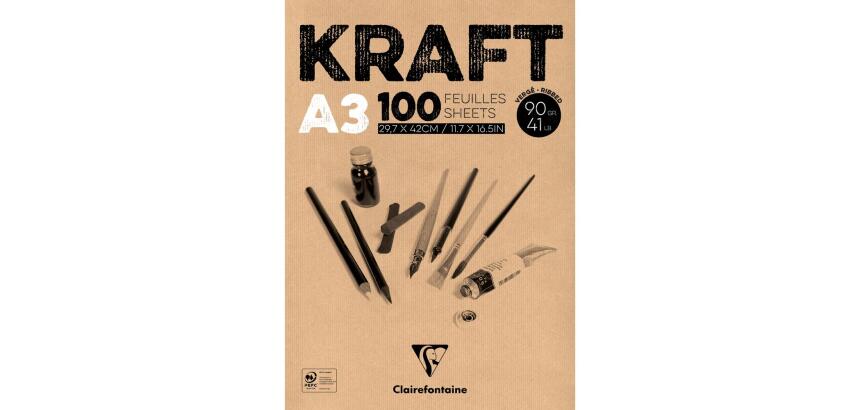 Kraft bloc collé 100F A3 90g