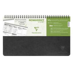My.weekly.planner Age Bag cahier reliure intégrale en-tête 29,7x17 cm 120 pages détachables Semainier de bureau non daté et réglure DOT au verso - Noir