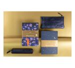 Adolie, Set de 2 carnets cousu fil A5 14,8x21 cm, 64 pages, ligné. Bloom. 1 carnet couverture cuir + 1 carnet couverture carte imprimée, ass.
