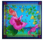 Carré 100% soie - 90x90cm Amaryllis - Blanc