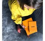 Bloc agrafé Rhodia N°16 14,8x21 cm 80 feuillets ligné avec marge 80g - Orange