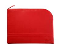 Rhodiarama pochette zippée en simili cuir - taille L (21x28 cm) - Coquelicot
