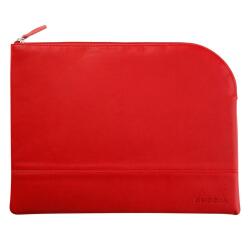 Rhodiarama pochette zippée en simili cuir - taille L (21x28 cm) - Coquelicot