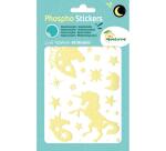 Phospho' Stick, Sach 2 pl 10,5x16cm, Licornes - Jaune fluo
