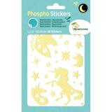 Phospho' Stick, Sach 2 pl 10,5x16cm, Licornes - Jaune fluo