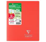 Cahier piqué Koverbook 17x22 cm 96 pages petits carreaux couverture polypropylène opaque 100% recyclé