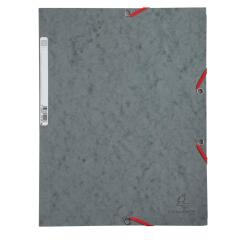 Chemise 3 rabats à élastiques carte lustrée 400g/m2 - A4 - Gris