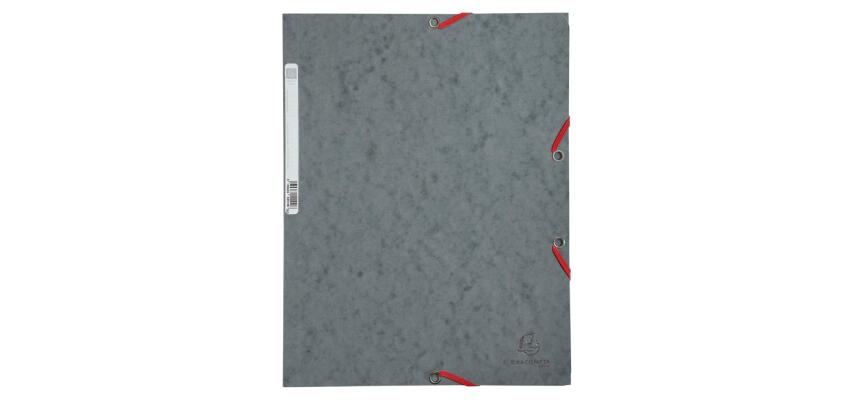 Chemise 3 rabats à élastiques carte lustrée 400g/m2 - A4 - Gris
