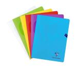 Cahier piqué Mimesys 24x32cm 96 pages petits carreaux + marge couverture polypropylène Couleur aléatoire - Assortis