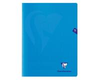 Cahier piqué Mimesys 24x32cm 96 pages petits carreaux couverture polypropylène - Bleu