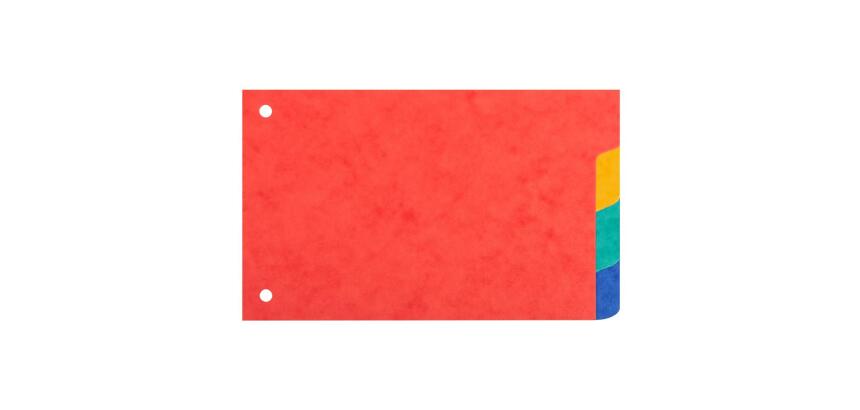 Intercalaires pour fiches bristol carte lustrée 225g/m2 4 positions - 100x150mm - Couleurs assorties