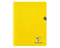 Cahier piqué Mimesys 24x32cm 96 pages petits carreaux couverture polypropylène - Jaune