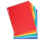 Intercalaires carte lustrée 225g 6 positions - A4 maxi - Couleurs assorties