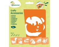 Set de 6 pochoirs enfants, Animaux familiers - Orange