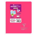 Carnet reliure intégrale enveloppante Koverbook Neon A5 160 pages petits carreaux couverture polypropylène opaque - Assortis