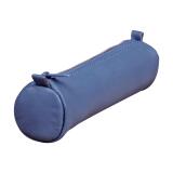 Trousse en cuir Age Bag petite ronde 18,5xØ4 cm - Bleu