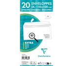 Paquet de 20 Enveloppes Blanches DL-110x220mm - Auto-Adhésives - 80g/m2 - Blanc