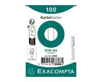 Pak 100 steekkaarten in folie - bristol gelijnd niet geperforeerd 55x74mm - Wit