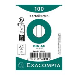 Karteikarten A8 liniert, 100 Stück eingeschweißt - Weiß