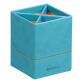 Rhodiarama pot à crayons simili cuir italien 8x8x11 cm - Turquoise