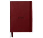 Rhodiarama Goalbook Creation rembordé rigide A5 160 pages papier Maya noir lisse dot 120g avec élastique - Lie de vin