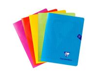 Cahier piqué Mimesys 17x22cm 140 pages grands carreaux couverture polypropylène Couleur aléatoire - Assortis