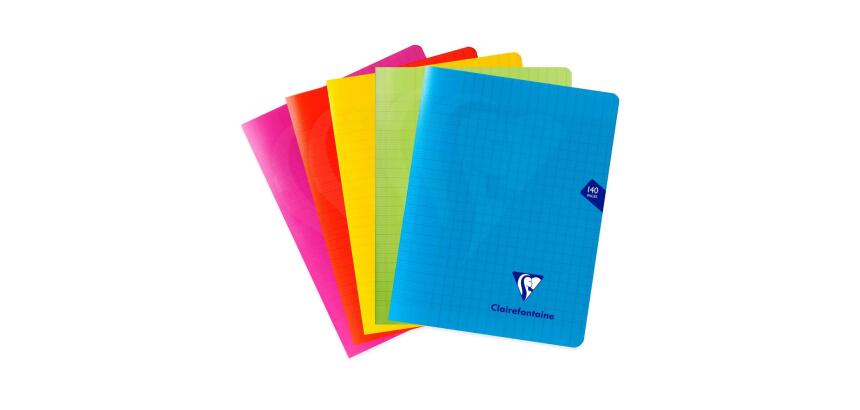 Cahier piqué Mimesys 17x22cm 140 pages grands carreaux couverture polypropylène Couleur aléatoire - Assortis