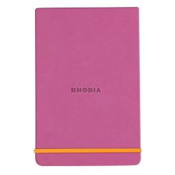 Rhodiarama Webnotepad rembordé rigide A5 192 pages ligné microperforé papier ivoire 90g fermeture élastique - Lilas