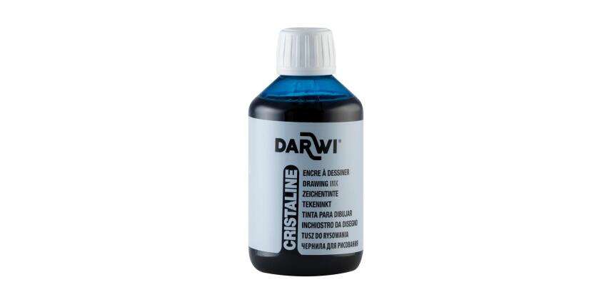 DARWI Flacon de 250 ml d'Encre à Dessiner - Bleu clair