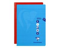 Cahier Travaux Pratiques piqué Mimesys A4 80 pages grands carreaux + uni couverture polypropylène Couleur aléatoire - Assortis