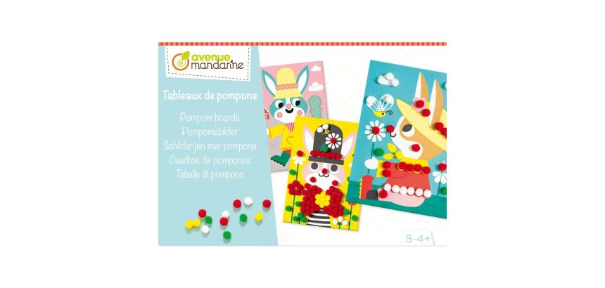 Boîte créative, Tableaux de pompons - Multicolore