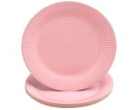 Runde Pappteller, 20 Stück, Ø 23 cm, 100% plastikfrei - Rosa