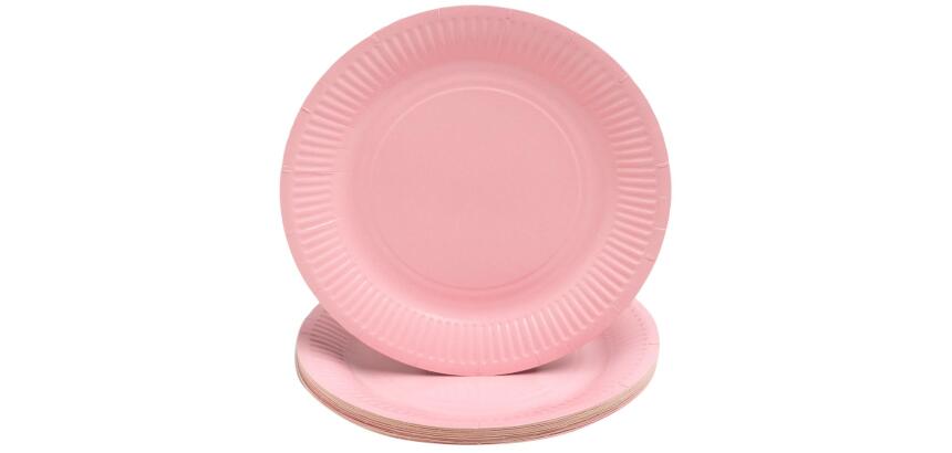 20 round cardboard plates, Ø 23 cm - Pink