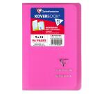 Carnet piqué Koverbook 9x14cm 96 pages petits carreaux couverture polypropylène transparent - Assortis