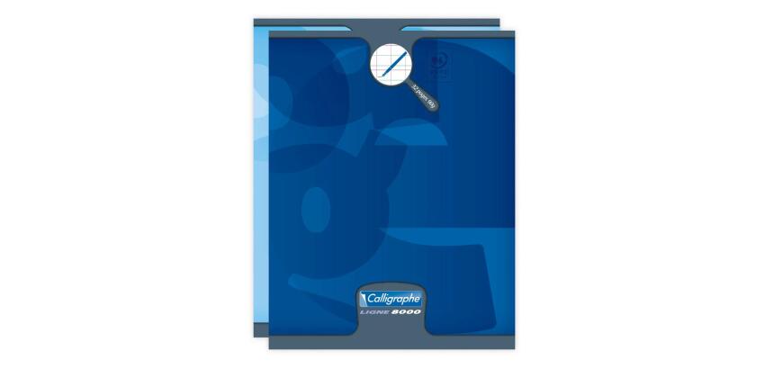 Cahier d'écriture piqué 8000 CARTE 17x22 cm 32 pages double ligne 3 mm + interligne verticale 90 g - Assortis