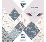 ORIGAMI, Pochette de 60 feuilles 70g/m2 au format 15x15cm - Little love - Multicolore