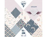 ORIGAMI, Pochette de 60 feuilles 70g/m2 au format 15x15cm - Little love - Multicolore