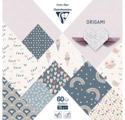 ORIGAMI, Pochette de 60 feuilles 70g/m2 au format 15x15cm - Little love - Multicolore