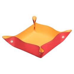 Rhodiarama vide-poche réversible simili cuir italien 12x12x4,5 cm - Corail